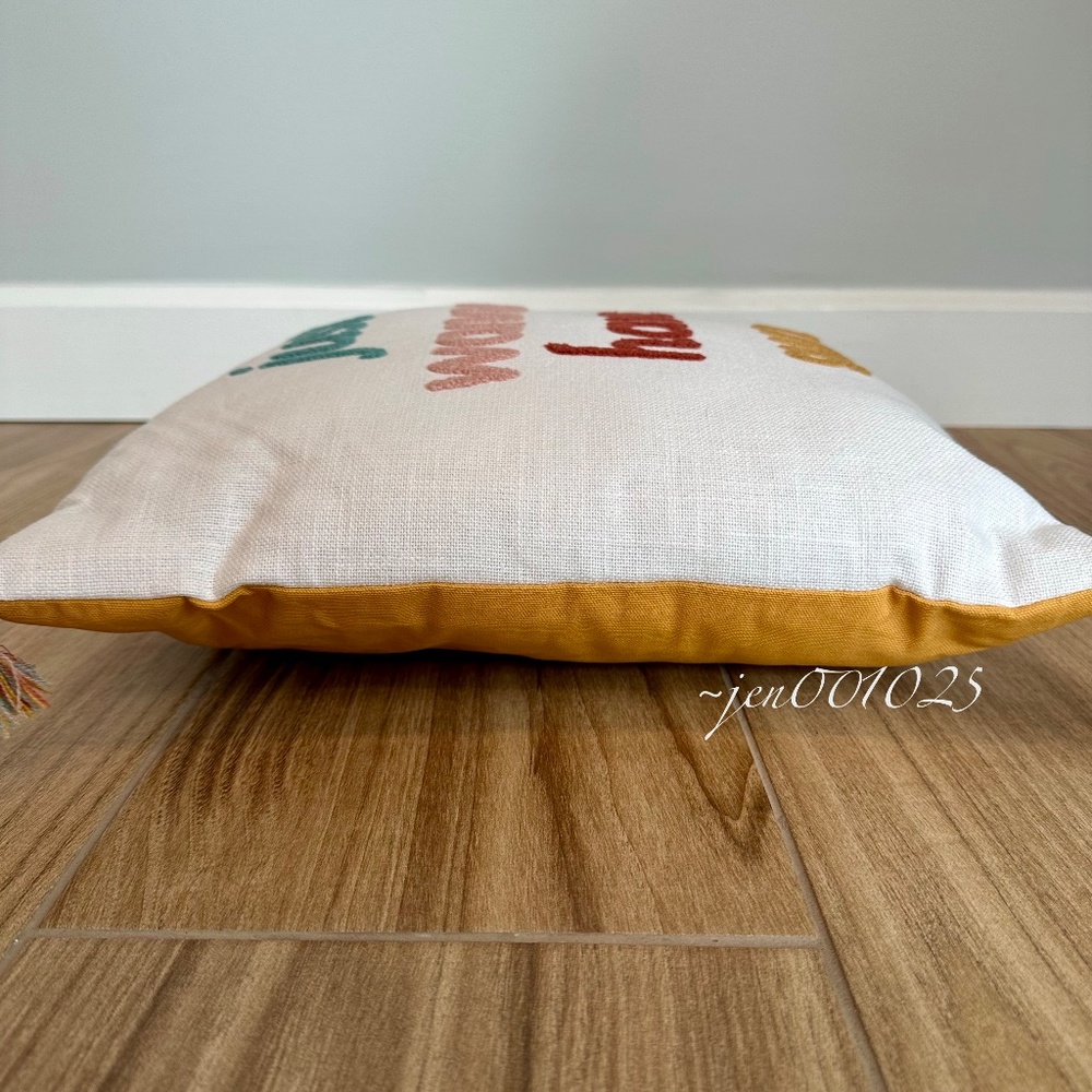 "Just Wanna Have Sun" Embroidered Throw Pillow with Tassels - Room Essentials - Picture 8 of 10